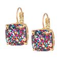 Kate Spade Jewelry | Kate Spade Glitter & Glee Square Drop Earrings | Color: Gold/Purple | Size: Os