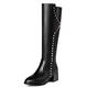 Ladies High Heel Long Boots Womens Knee High Boots Leahter High Calf Boots Winter Warm Ankle Boots Non-Slip Sole Ladies Riding Boots Zipper Snow Boots (Black 3 UK)