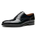 BEAU TODAY Wingtip Oxfords Shoes for Men,Brogue Dress Oxford Shoes for Men，Leather Formal Classic Lace Up Church Shoes for Casual Business, Black, 5.5 UK
