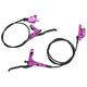 Front Rear Hydraulic Disc Brake Mountain Bike Oil Pressure Caliper for Leisure Driving (Purple)