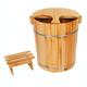 Natural Wooden Footbath Bucket,Pedicure Basin 40Cm High Foam Foot Washing Foot Dual-Use Wooden Barrel with Lid Thickening Foam Foot Wooden Barrel to Athlete's Foot Deodorant Bath Barrel Wooden lofty