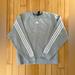 Adidas Tops | Adidas Gray Sweatshirt Shirt Essentials Stripe Long Sleeve Women's Size Medium | Color: Gray | Size: M