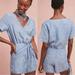 Anthropologie Pants & Jumpsuits | $148 Sanctuary Anthropologie Xs 100% Linen Romper Dress Shorts | Color: Blue | Size: Xs