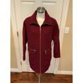 Michael Kors Jackets & Coats | Michael Kors Maroon Boucle Wool Blend Long Zip-Up Coat, Size Xs | Color: Red | Size: Xs