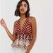 Free People Tops | Free People Polka Dot Lace Top, Color: Brick Red/Brown Size Small | Color: Brown/Red | Size: S