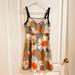 Anthropologie Dresses | Anthropologie Moulinette Soeurs Silk Above Knee Gray Orange Floral Dress | Color: Gray/Orange | Size: 4