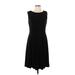 R&M Richards Casual Dress - A-Line: Black Print Dresses - Women's Size 10