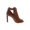 MICHAEL Michael Kors Heels: Brown Print Shoes - Women's Size 7 1/2 - Peep Toe