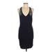 Free People Casual Dress - Mini V Neck Sleeveless: Blue Solid Dresses - Women's Size Medium