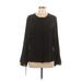 Calvin Klein Long Sleeve Blouse: Black Solid Tops - Women's Size Large