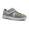 Hausschuh RICHTER "Mailo", Kinder, Gr. 27, Normalschaft, grau (grau, traktor), Textil, bedruckt, casual, Schuhe, Klettschuh, Kindergarten Schuh mit Traktor-Motiv