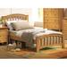 Transitional Mission Style Twin Bed in Brown San Marino, Slatted HB/FB, 39"H, No Box Spring Required
