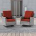 LIVOOSUN 2-Piece Patio Gray Rattan Swivel Rocking Sofa Furniture Set