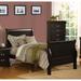 Transitional Full Bed in Black Wood, Sleigh Bed Design, Box Spring Required