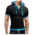 B148 Highly-T-shirt à manches courtes à capuche pour hommes T-shirt Slim Fitness Économie