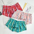 Men Pajama Pants Sleepwear Plaid Lounge Wear Casual Short Bath Skirt Mens Sleep Bottoms Breathable