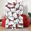 Sanrio Hello Kitty Flannel Blanket Cartoon Anime Cute Throw Blanket Winter Bed Sheet Mat Kids Adult