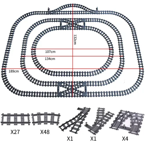 City Züge Schalter Flexible Tracks Gerade Gebogene Schienen Kreuzung Flexible DIY Tech Eisenbahn