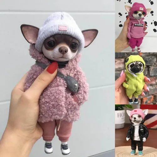 Handgemachte Puppe Harz Stehend Welpen Spielzeug Figur Chihuahua SharPei Hund Modische Tier Ton