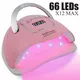 Sun X12 Max UV LED Pink Nail Lamp for Fast Drying Gel Nails Polish 66 LEDS 280W Nail Dryer