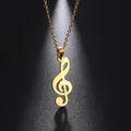 Skyrim Music Necklace Score Note Treble Chain Musical Symbol G Clef Gift For Woman Man Stainless