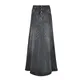 Women's Vintage High Waisted Buttons A Line Denim Skirt Fashion Packing Hip Long Skirt Temperament