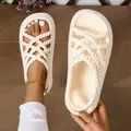 Sandales à semelle souple décontractée pour femmes sandales à porter à l'extérieur semelle optique