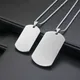 Punk Cool Blank Stainless Steel Mens Military Army Style Dog Tags Pendant & Necklace Fashion