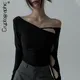 Krypto grafische asymmetrische Mode elegante Tops für Frauen Streetwear schlanke sexy aushöhlen