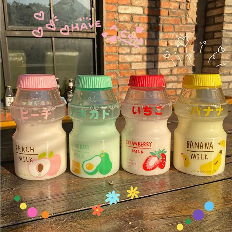 480 ml Kunststoff-Wasserflasche Tour Trinkflaschen Shaker Yakult-Form Niedlicher Kawaii-Milchkarton für Reisen Image