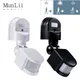 MunLii PIR Motion Sensor Switch AC110V~220V LED Infrared PIR Motion Sensor Detector Wall Light