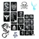 3 Sheet Tattoo Stencil Set Men Cool Drawing Templates for Painting Wolf Dragon Tiger Skull Animal