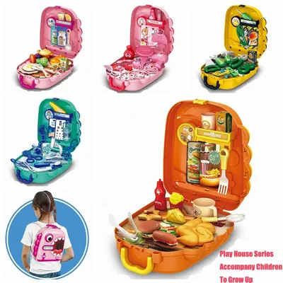 Kids Play Kitchen Set Pretend Play Cooking Toys Set Hamburg Doctor Tools Makeup Toys Playset For