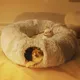 Lit tunnel en peluche pour chats d'intérieur lit multifonctionnel avec judas lit moelleux pour