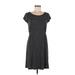 41Hawthorn Casual Dress - A-Line Scoop Neck Short sleeves: Gray Stripes Dresses - Women's Size Medium