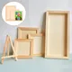 3D Natural Wood Photo Frame DIY Blank Clay Art Paintings Children Painting Picture Display Stand
