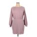 Nine West Casual Dress - Sweater Dress: Gray Solid Dresses - Women's Size X-Large