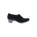 Clarks Ankle Boots: Slip-on Chunky Heel Classic Black Solid Shoes - Women's Size 9 1/2 - Round Toe