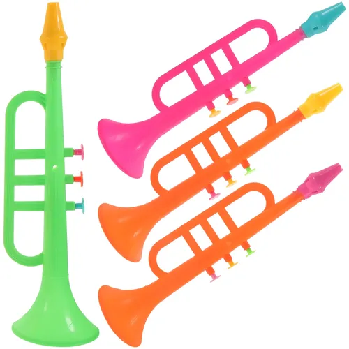 4 Stück Bühnen trompete kleine Kinder Instrumente Simulation Trompeten Plastiks pielzeug Geschenk
