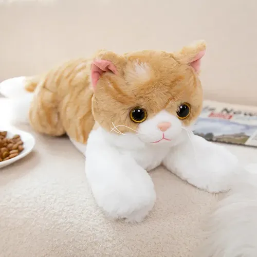 Realistische niedliche liegende Katze Puppe Plüsch tier weiche Stofftier Simulation Haustier