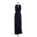 Madewell Casual Dress - Maxi Plunge Sleeveless: Blue Solid Dresses - Women's Size 6