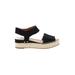 Sarto by Franco Sarto Wedges: Espadrille Platform Boho Chic Black Solid Shoes - Women's Size 8 1/2 - Open Toe