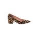 J.Crew Heels: Pumps Chunky Heel Casual Brown Leopard Print Shoes - Women's Size 9 1/2 - Pointed Toe