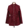 Chocolate Jacket: Mid-Length Burgundy Print Jackets & Outerwear - Women's Size Large
