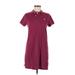 Polo by Ralph Lauren Casual Dress - Shift Collared Short sleeves: Burgundy Print Dresses - Women's Size Medium