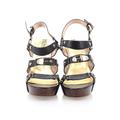 MICHAEL Michael Kors Heels: Gladiator Platform Casual Black Solid Shoes - Women's Size 7 1/2 - Open Toe