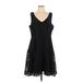 Rebel Wilson for Torrid Casual Dress - Party V-Neck Sleeveless: Black Solid Dresses - Women's Size 12 Plus