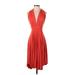 Tart Casual Dress - A-Line Plunge Sleeveless: Red Solid Dresses - Women's Size X-Small