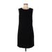 Ann Taylor LOFT Casual Dress - Shift Crew Neck Sleeveless: Black Solid Dresses - Women's Size 10