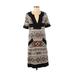 Diane von Furstenberg Casual Dress: Black Print Dresses - Women's Size 2